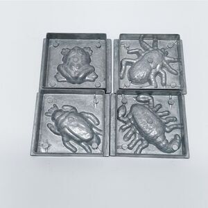 1993 TOYMAX Lot Of 4 Creepy Crawler Mold Large Frog Beetle Spider & Scorpion